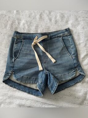 UpWest Light Blue Denim Drawstring Lounge Shorts